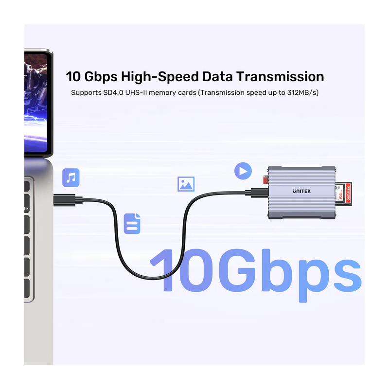 Buy Unitek R1022 Dual Read Write Card Reader USB-C to SD4.0+Micro SD3.0+CF Expre... in Cyprus, Nicosia, Limassol, Larnaka, Pafos
