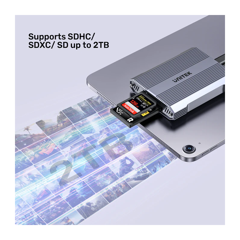 Buy Unitek R1022 Dual Read Write Card Reader USB-C to SD4.0+Micro SD3.0+CF Expre... in Cyprus, Nicosia, Limassol, Larnaka, Pafos