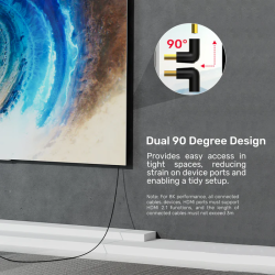 Buy Unitek HDMI Adaptor - A1046ABK - 1x90 & 1x270 degrees RA 8K60Hz in Cyprus, Nicosia, Limassol, Larnaka, Pafos