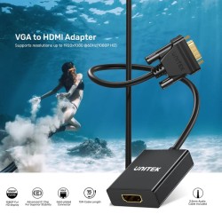 Buy Unitek Converter VGA to HDMI Adapter - with Audio & Power Port in Cyprus, Nicosia, Limassol, Larnaka, Pafos