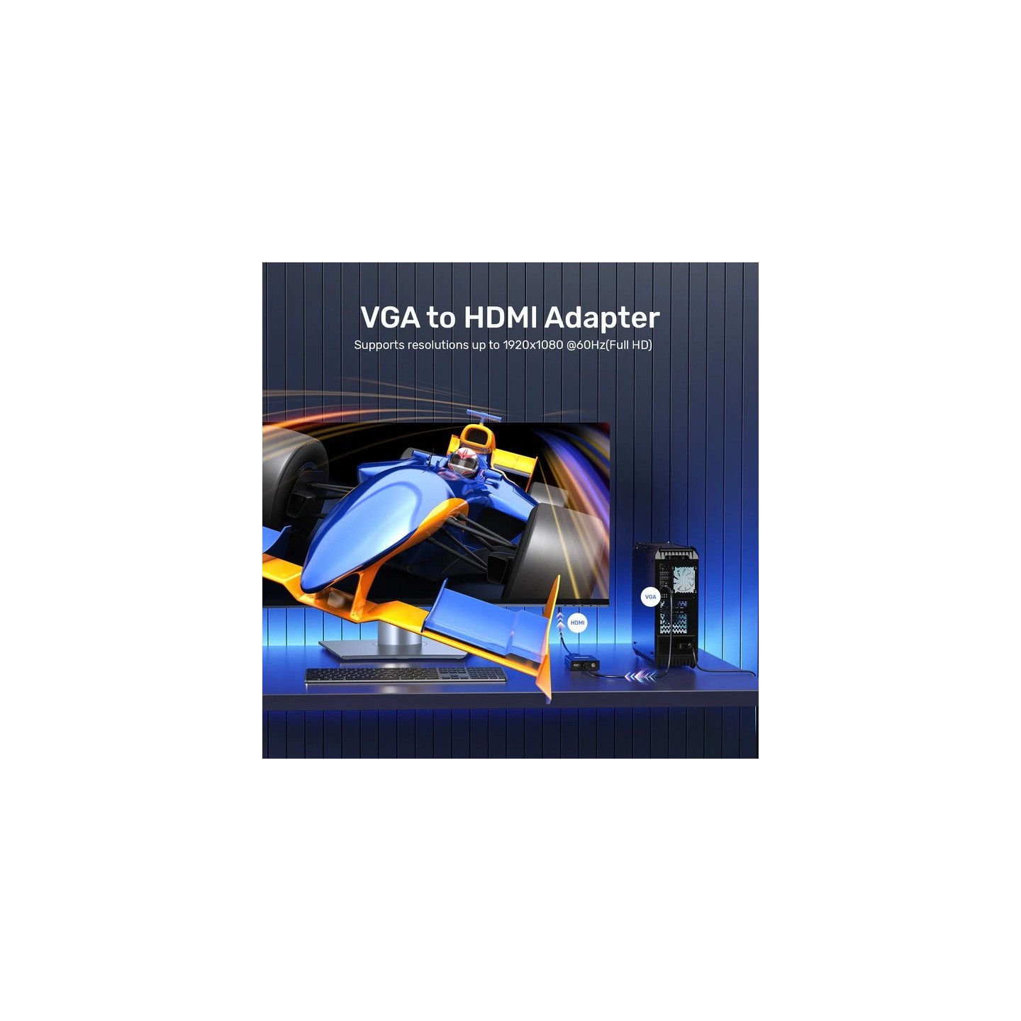 Unitek Converter VGA to HDMI Adapter - with Audio & Power Port — Buy in Cyprus with Fast Delivery