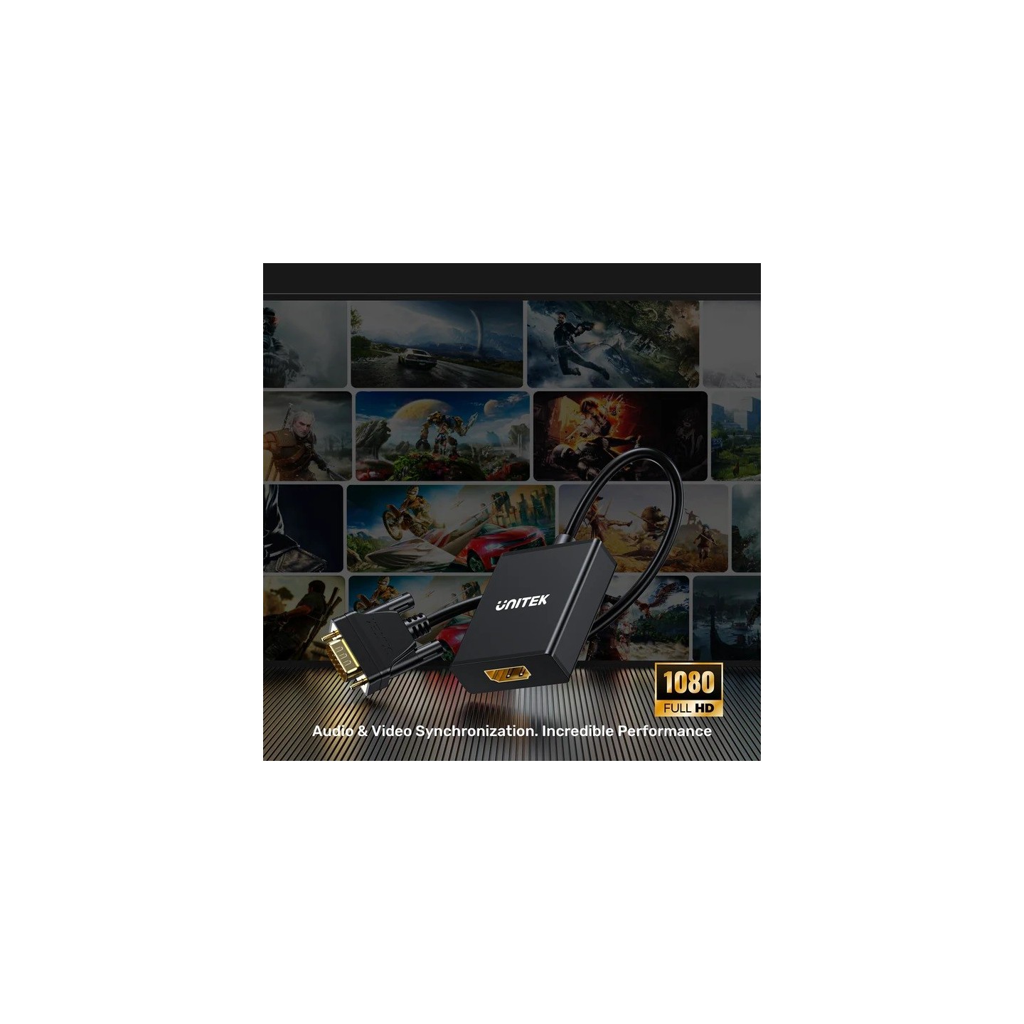 Unitek Converter VGA to HDMI Adapter - with Audio & Power Port — Buy in Cyprus with Fast Delivery