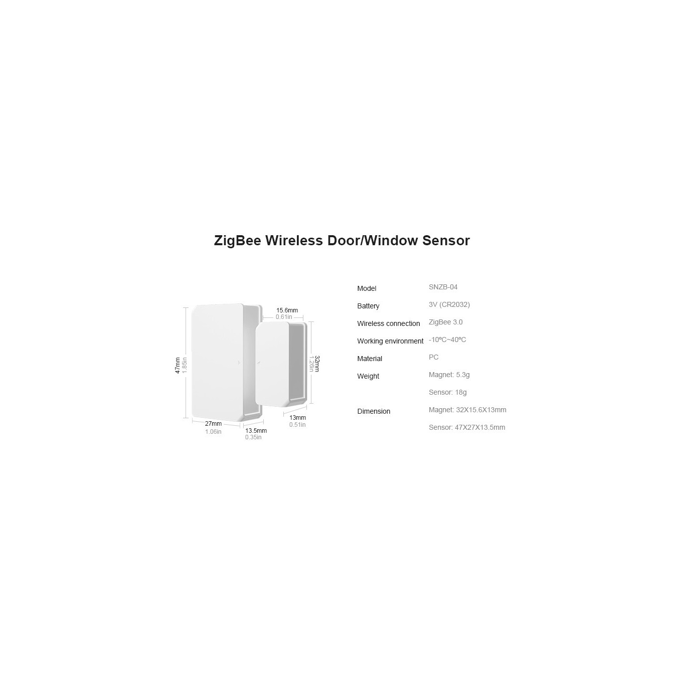 Sonoff ZigBee Wireless Door Window Sensor - SNZB-04 - ZigBee Wireless Door Window Sensor — Buy in Cyprus with Fast Delivery