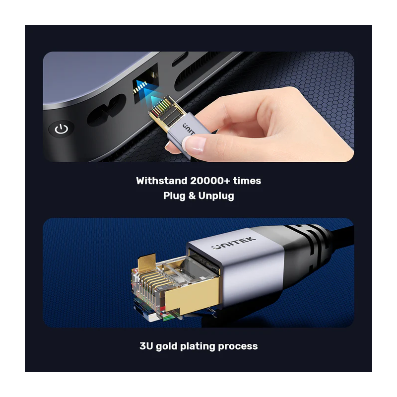 Buy Unitek Network Patch Cable CAT8 Black 10.0m - C18149A-10M - CAT8 Black 10.0m in Cyprus, Nicosia, Limassol, Larnaka, Pafos