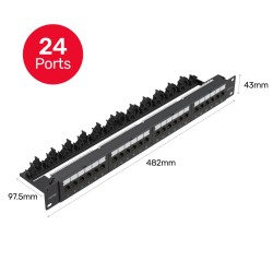 Buy Unitek Network Patch Panel - T003A - 24-Port CAT6 UTP Patch Panel in Cyprus, Nicosia, Limassol, Larnaka, Pafos