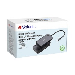 Buy Verbatim Share My Screen USB-C Wireless Display Adapter 1080P with Hub - WDA... in Cyprus, Nicosia, Limassol, Larnaka, Pafos