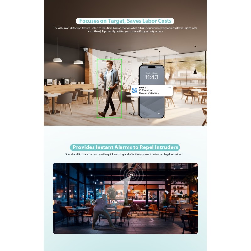 Buy Dahua IP - T4A-PV - 4.0MP 2.8mm Wifi Dome Dual Illumination in Cyprus, Nicosia, Limassol, Larnaka, Pafos