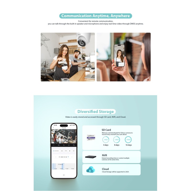 Buy Dahua IP - T4A-PV - 4.0MP 2.8mm Wifi Dome Dual Illumination in Cyprus, Nicosia, Limassol, Larnaka, Pafos