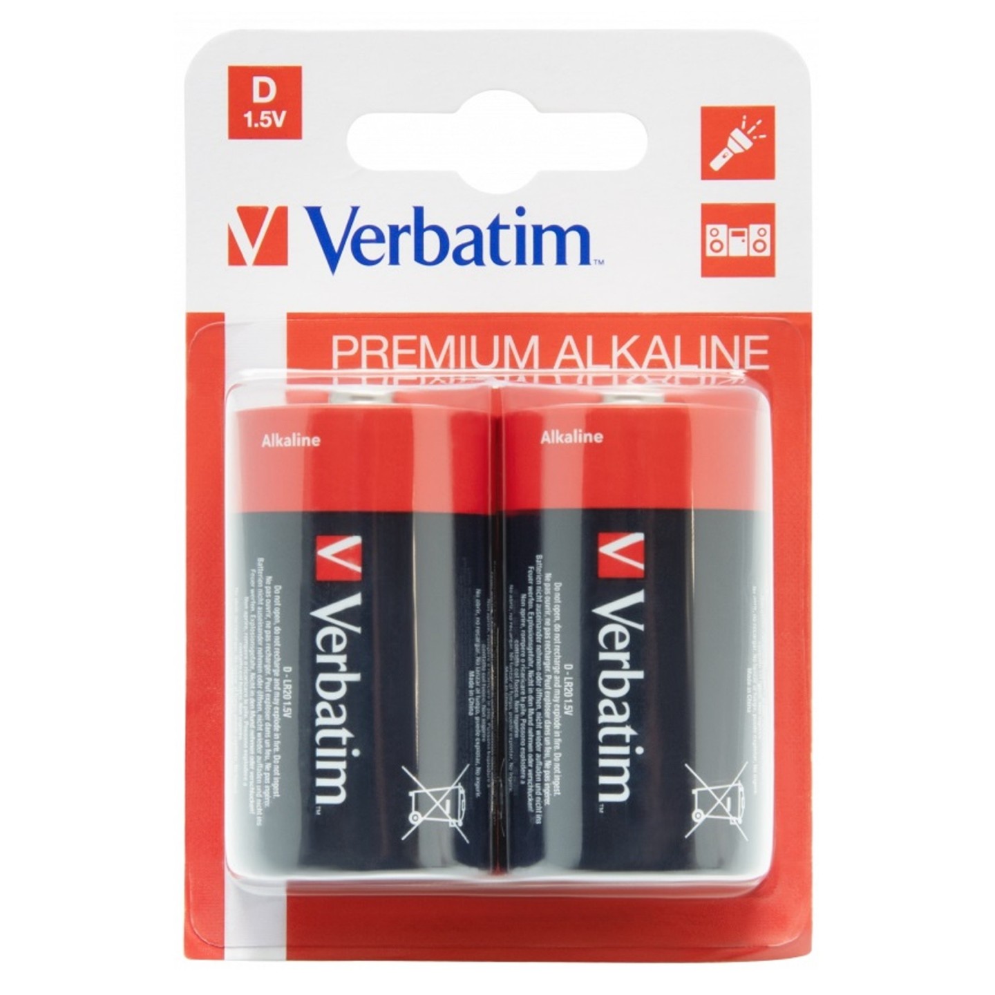 Verbatim Alkaline Batteries - D, 2pcs — Buy in Cyprus with Fast Delivery