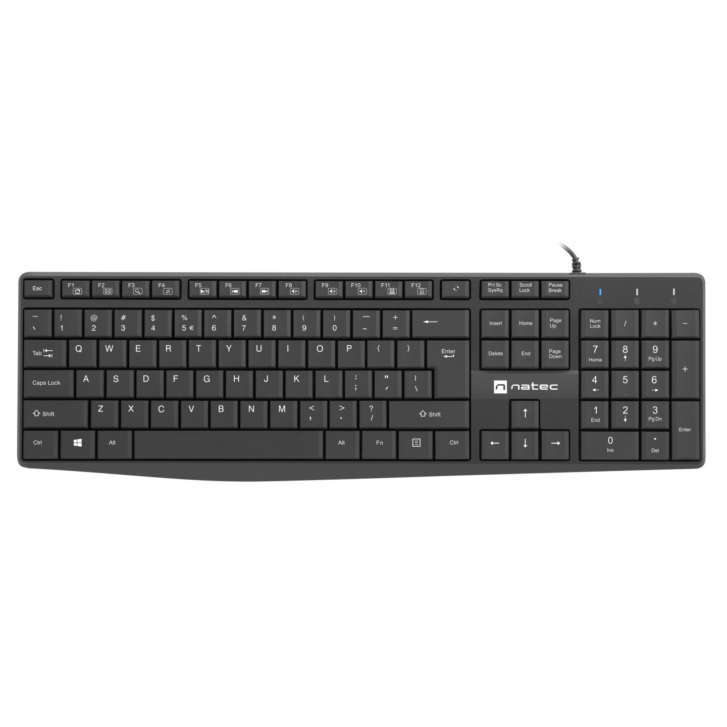 Natec Nautilus NKL-1950 Wired Keyboard - Black US Slim (Boxed) — Buy in Cyprus with Fast Delivery