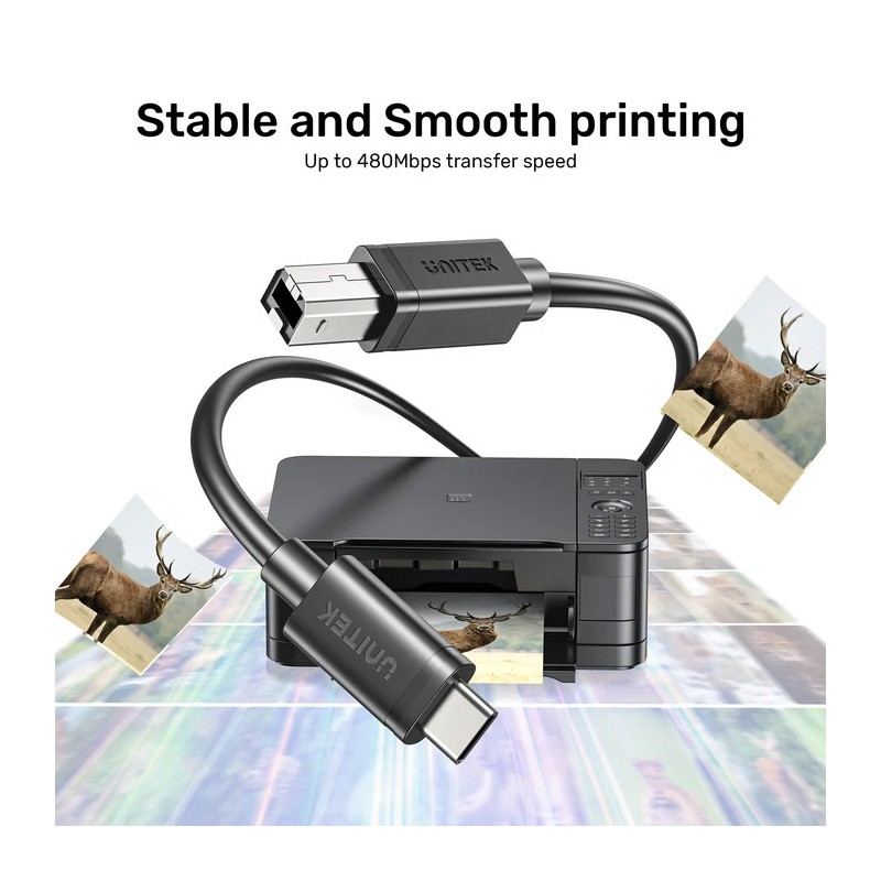 Buy Unitek USB-C 2.0 to USB-B Printer Cable - 1.0m in Cyprus, Nicosia, Limassol, Larnaka, Pafos
