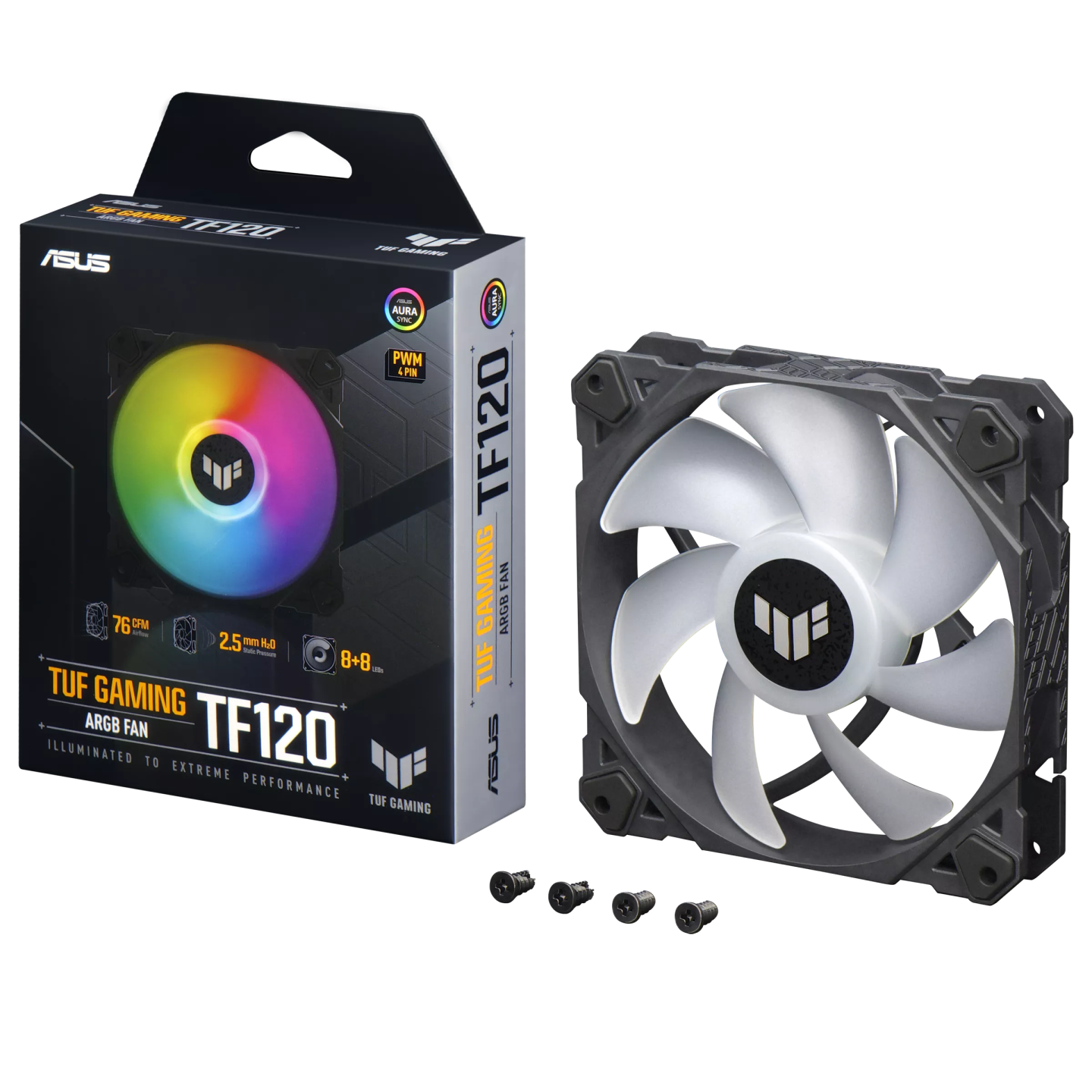ASUS TUF Gaming TF120 ARGB 120mm PWM Case Fan - Black (Boxed) — Buy in Cyprus with Fast Delivery