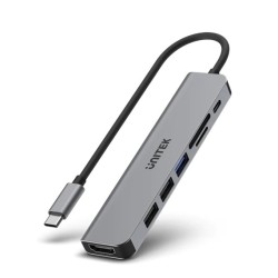 Buy Unitek USB-C Hub - H1118A - USB3.0, HDMI, SD, PD100W in Cyprus, Nicosia, Limassol, Larnaka, Pafos