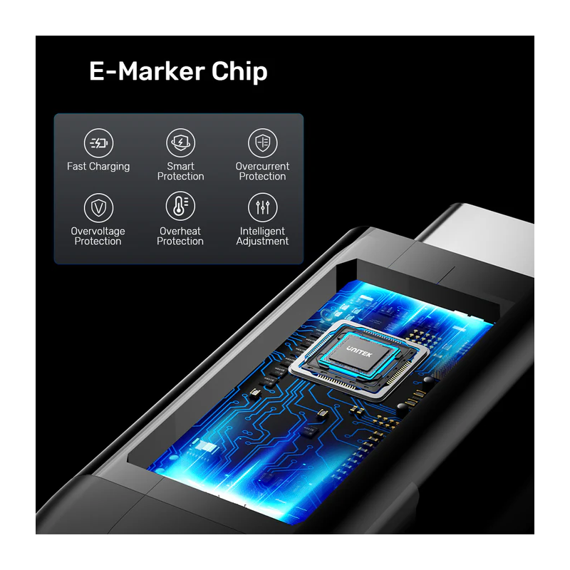 Buy Unitek USB 4.0 Cable - C14100ABK01-2M - 2.0m 240W+40G+8K60HZ in Cyprus, Nicosia, Limassol, Larnaka, Pafos