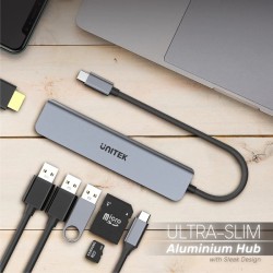 Unitek H1118A uHUB S7+ 7-in-1 USB-C Hub - HDMI 4K, PD 100W, SD Reader — Armenius Store Cyprus