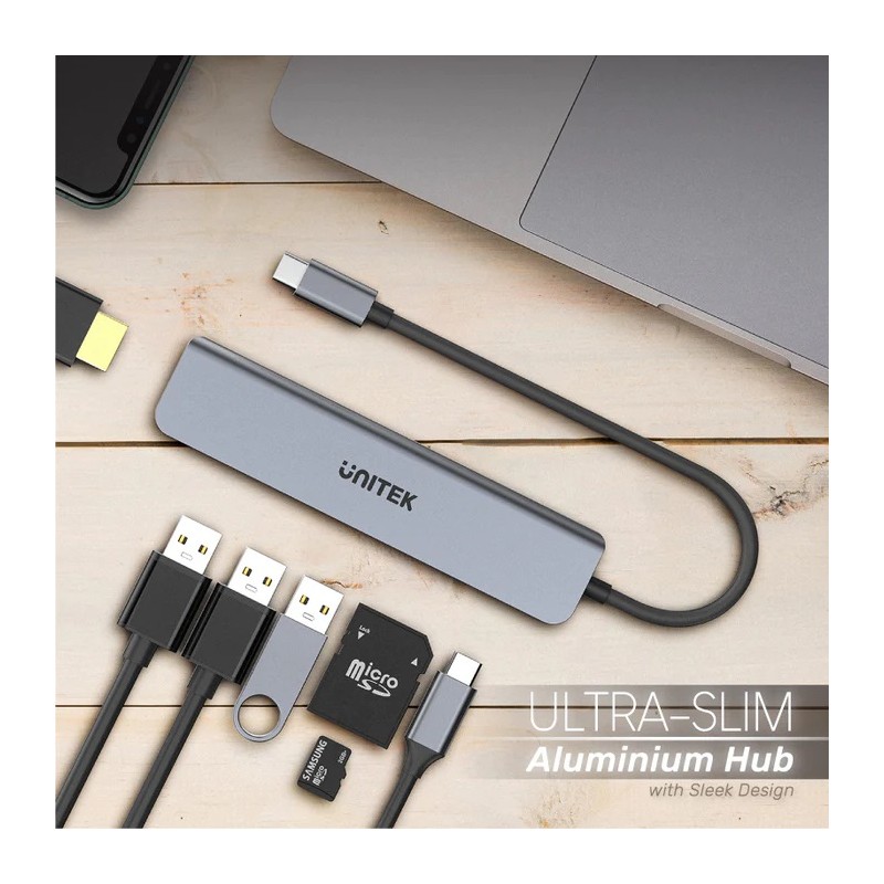 Buy Unitek USB-C Hub - H1118A - USB3.0, HDMI, SD, PD100W in Cyprus, Nicosia, Limassol, Larnaka, Pafos
