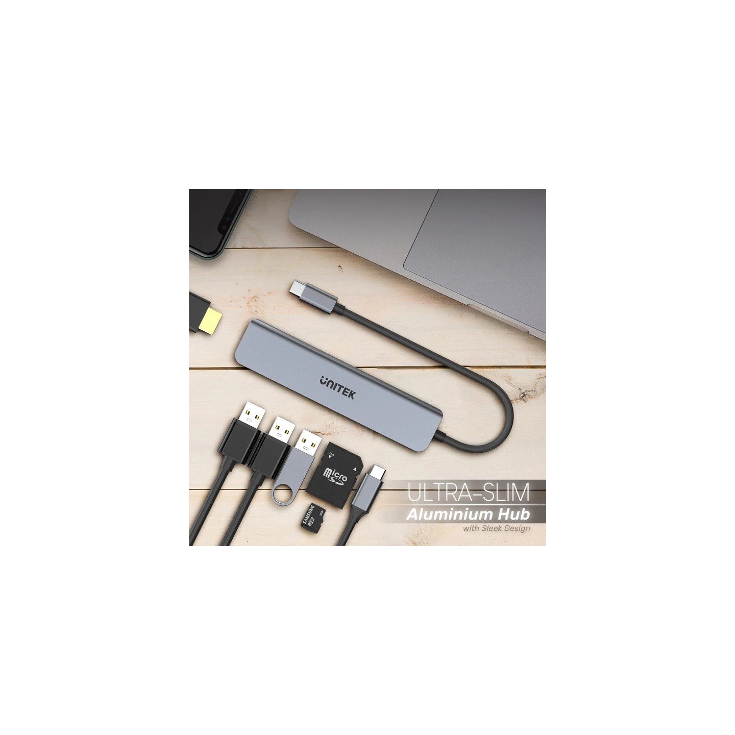 Unitek USB-C Hub - H1118A - USB3.0, HDMI, SD, PD100W — Buy in Cyprus with Fast Delivery