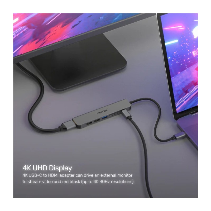 Buy Unitek USB-C Hub - H1118A - USB3.0, HDMI, SD, PD100W in Cyprus, Nicosia, Limassol, Larnaka, Pafos