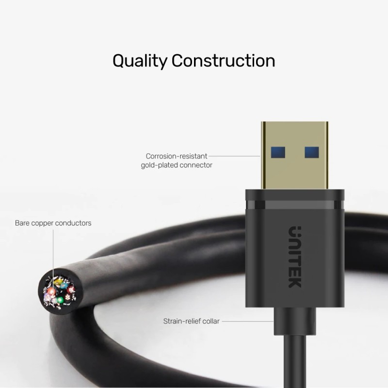 Buy Unitek UCE USB-A 3.0 Extension Cable 1.0m - Y-C457GBK - USB-A 3.0 Extension ... in Cyprus, Nicosia, Limassol, Larnaka, Pafos