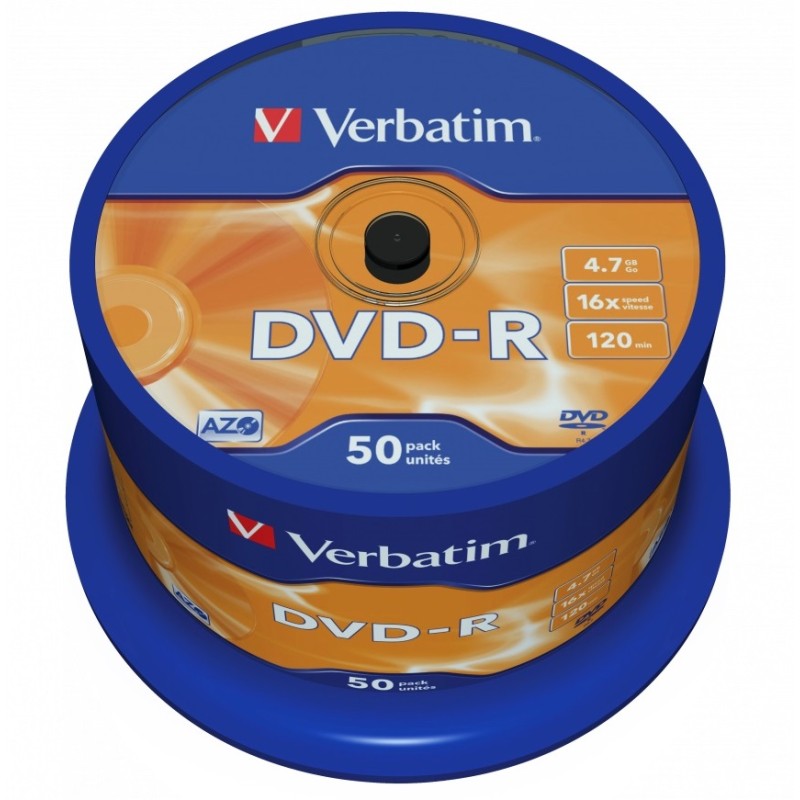 Buy Verbatim DVD-R 4.7GB 16X 50-Pack Spindle - 43548 - Matt Silver in Cyprus, Nicosia, Limassol, Larnaka, Pafos