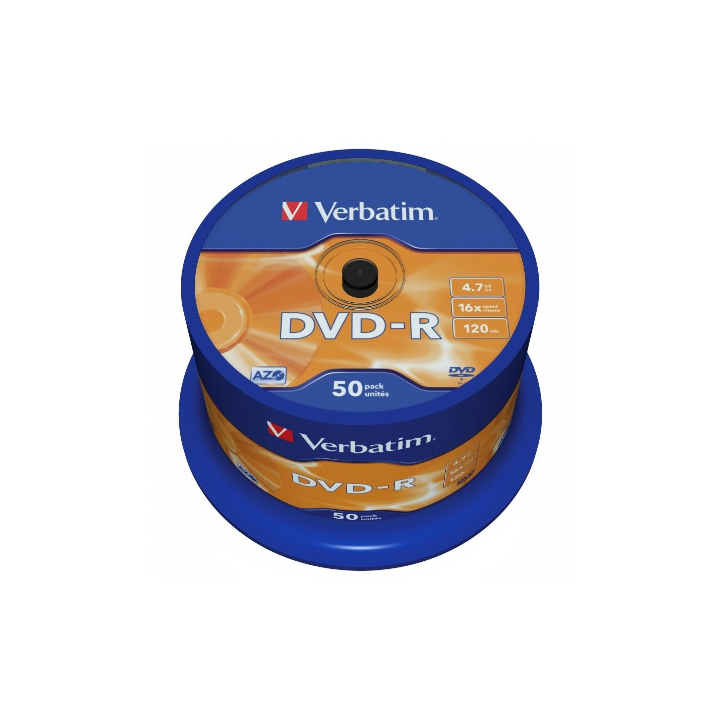 Verbatim DVD-R 4.7GB 16X 50-Pack Spindle - 43548 - Matt Silver — Buy in Cyprus with Fast Delivery
