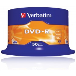 Buy Verbatim DVD-R 4.7GB 16X 50-Pack Spindle - 43548 - Matt Silver in Cyprus, Nicosia, Limassol, Larnaka, Pafos