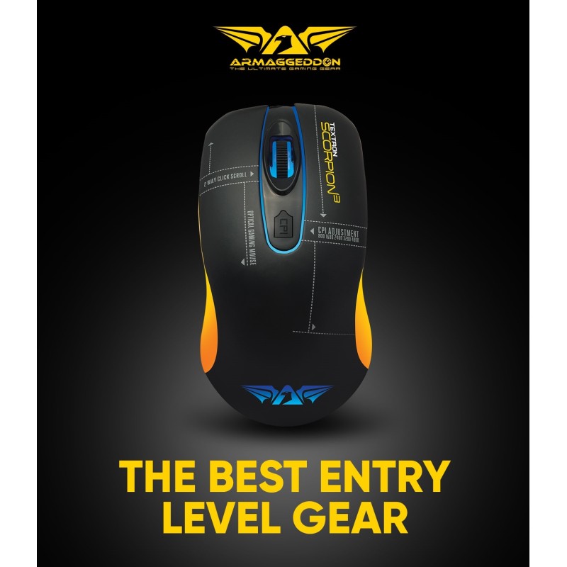 Armaggeddon Scorpion 3 Pro-Gaming Mouse - 4800 CPI - Free Mousepad (Boxed) — Buy in Cyprus with Fast Delivery