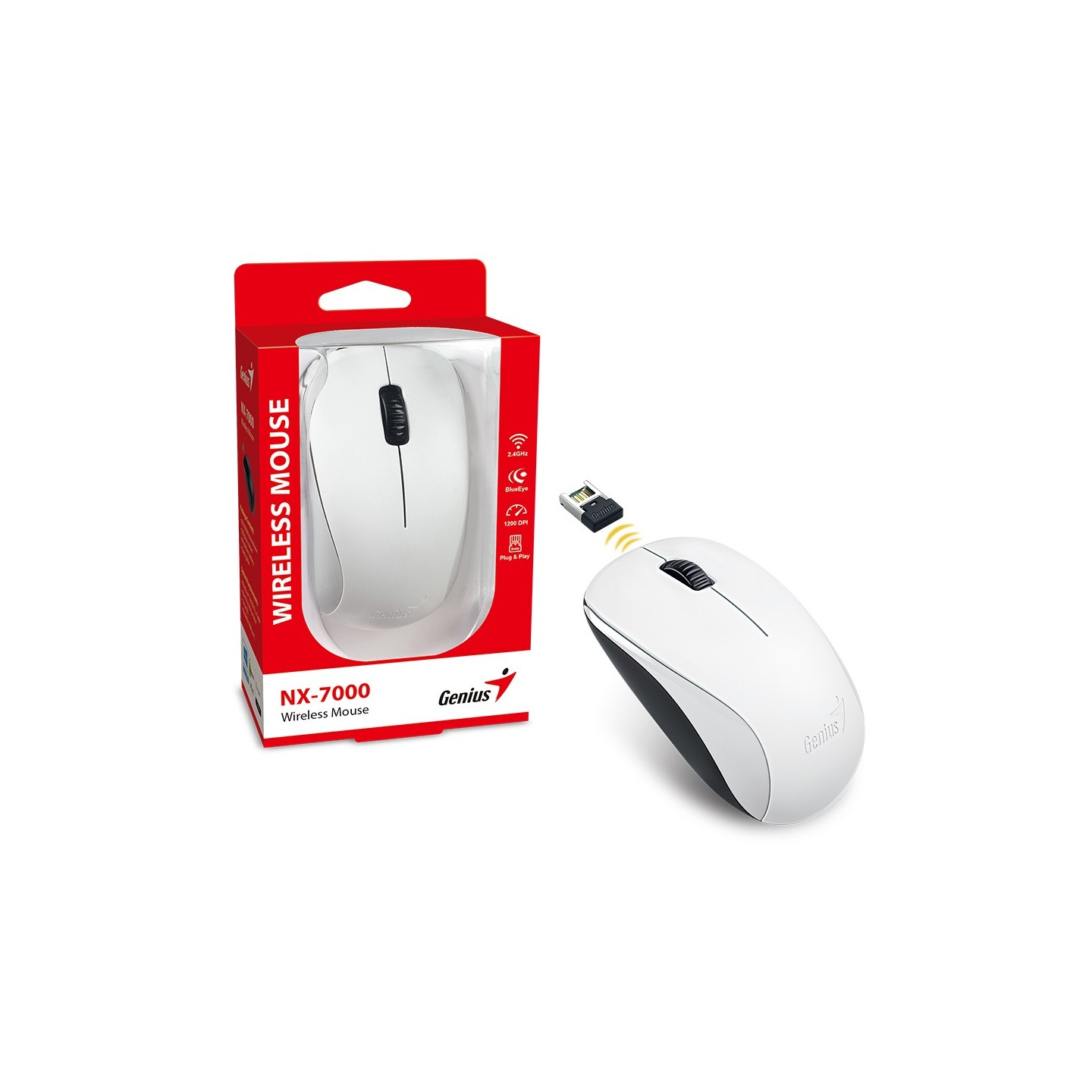 Genius NX-7000 Wireless Mouse - White (Boxed) — Buy in Cyprus with Fast Delivery