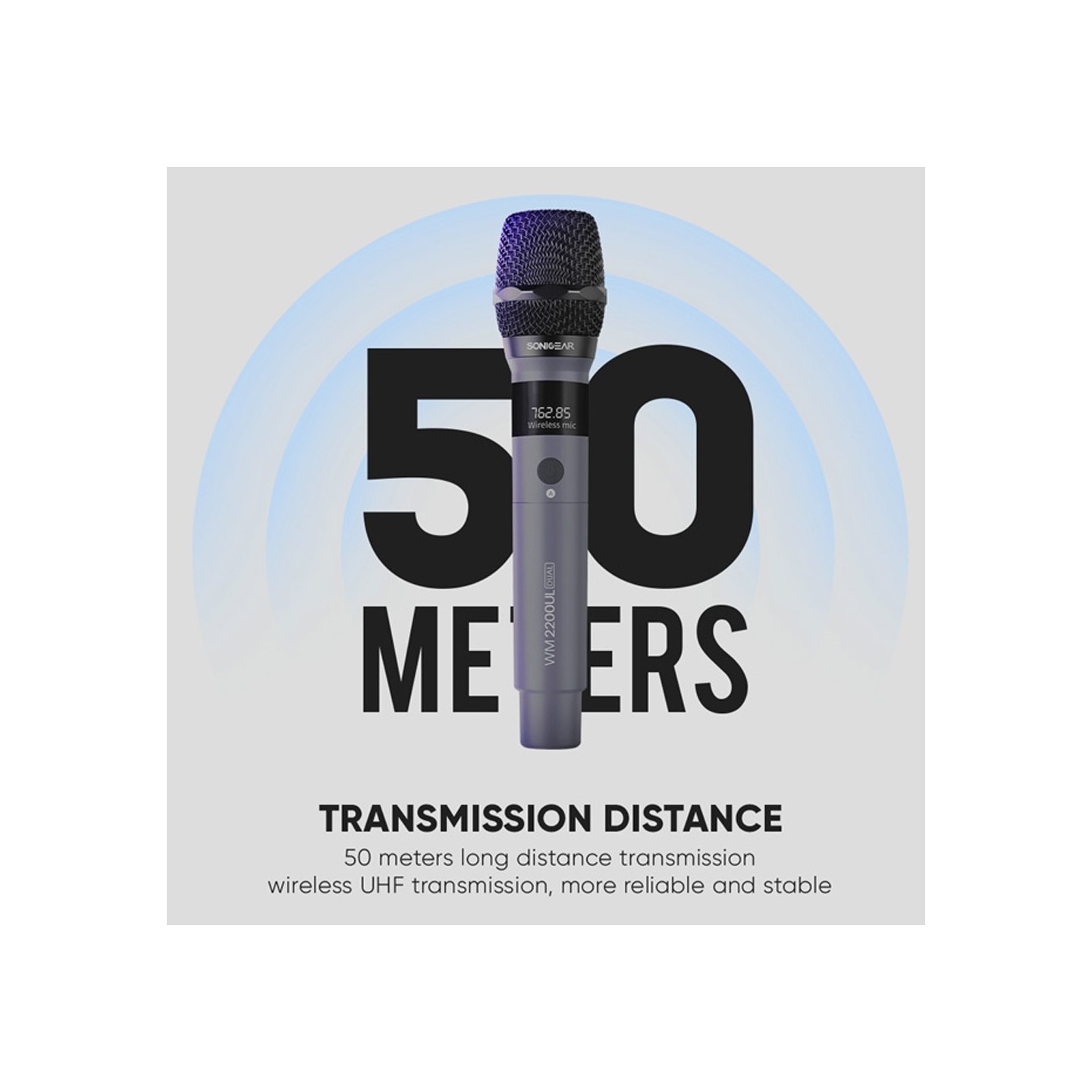 SonicGear - WM2200UL - DUAL White 2 x Wireless 2.4GHz Rechargeable Microphone Handsets with LED Display