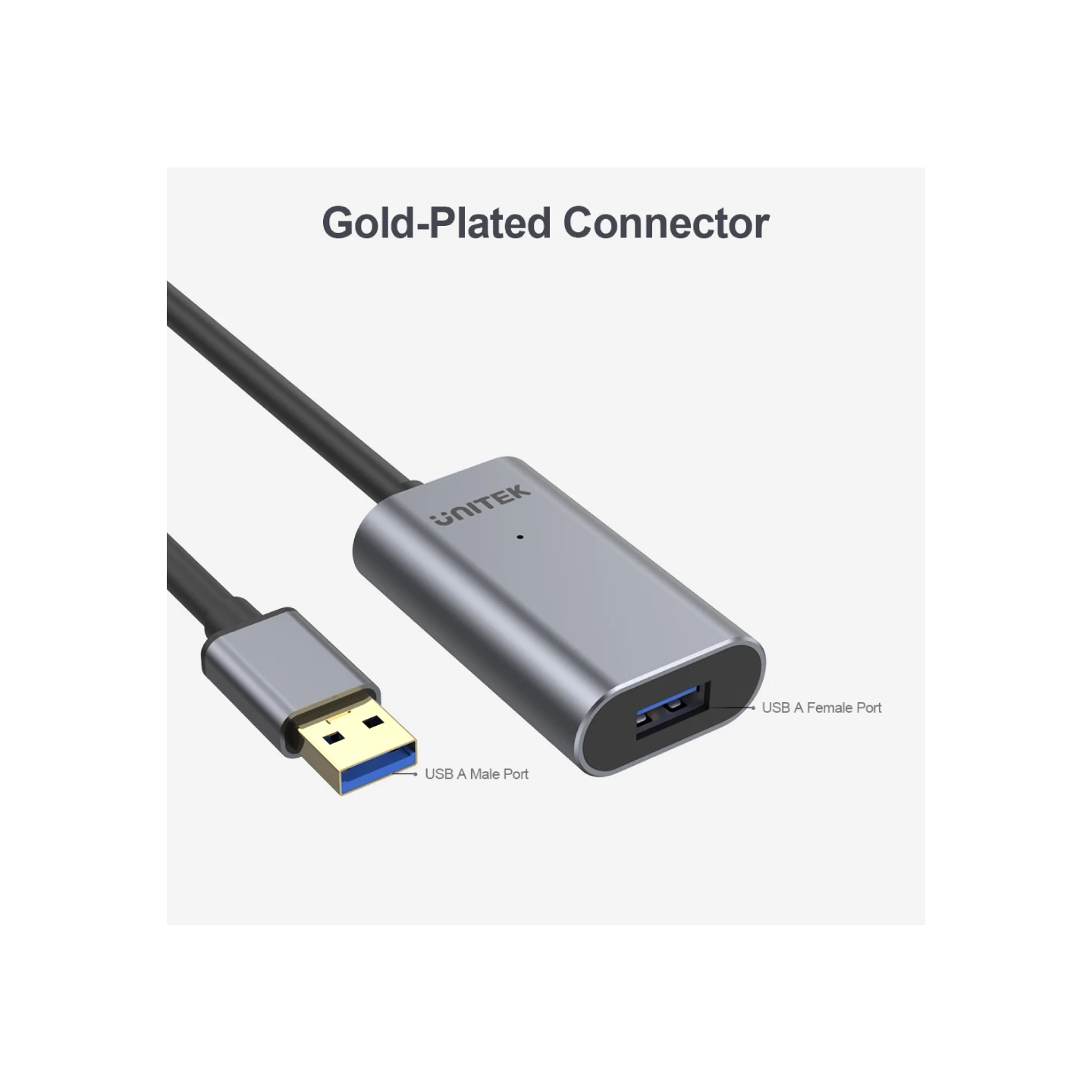 Unitek Y-3004 USB3.0 USB-A Male to USB-A Female Active Extension Cable 5m — Buy in Cyprus with Fast Delivery