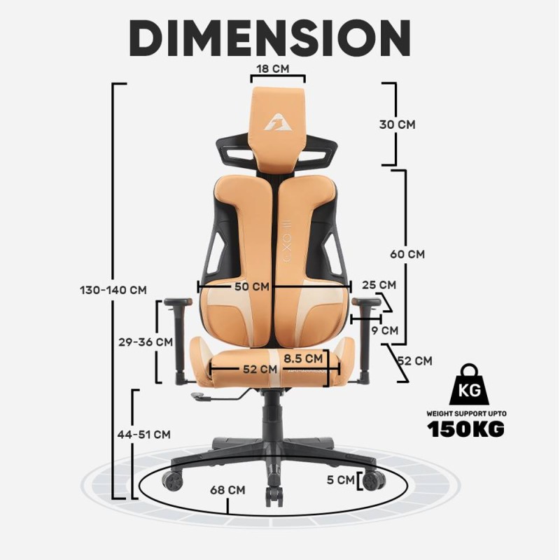 Buy Armaggeddon Gaming Chair - EXO-III - PU Leather Salt Flat in Cyprus, Nicosia, Limassol, Larnaka, Pafos