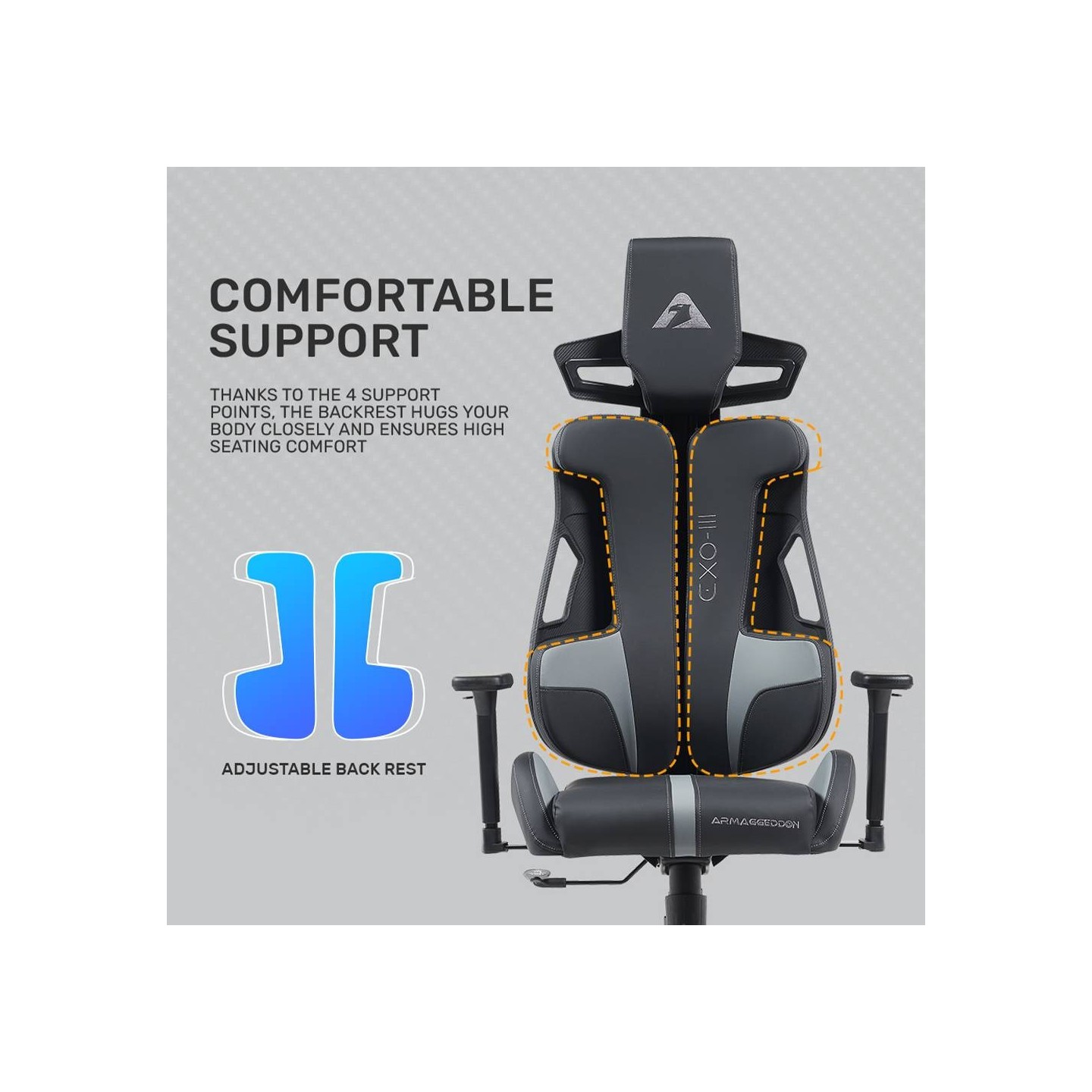 Armaggeddon EXO-III Gaming Chair PU Leather Salt Flat (Boxed) — Buy in Cyprus with Fast Delivery