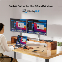 Unitek KVM Switch USB-C Dual 4K 60Hz HDMI & 100W PD (Displaylink) - D1103A - USB-C, Dual 4K 60Hz, HDMI & 100W PD, DisplayLink