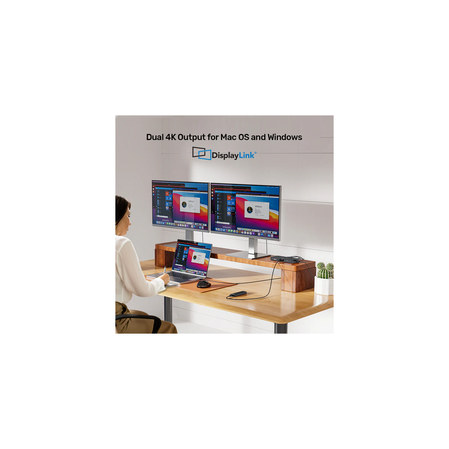 Unitek D1103A KVM Switch USB-C Dual 4K@60Hz HDMI 100W PD DisplayLink — Armenius Store Cyprus