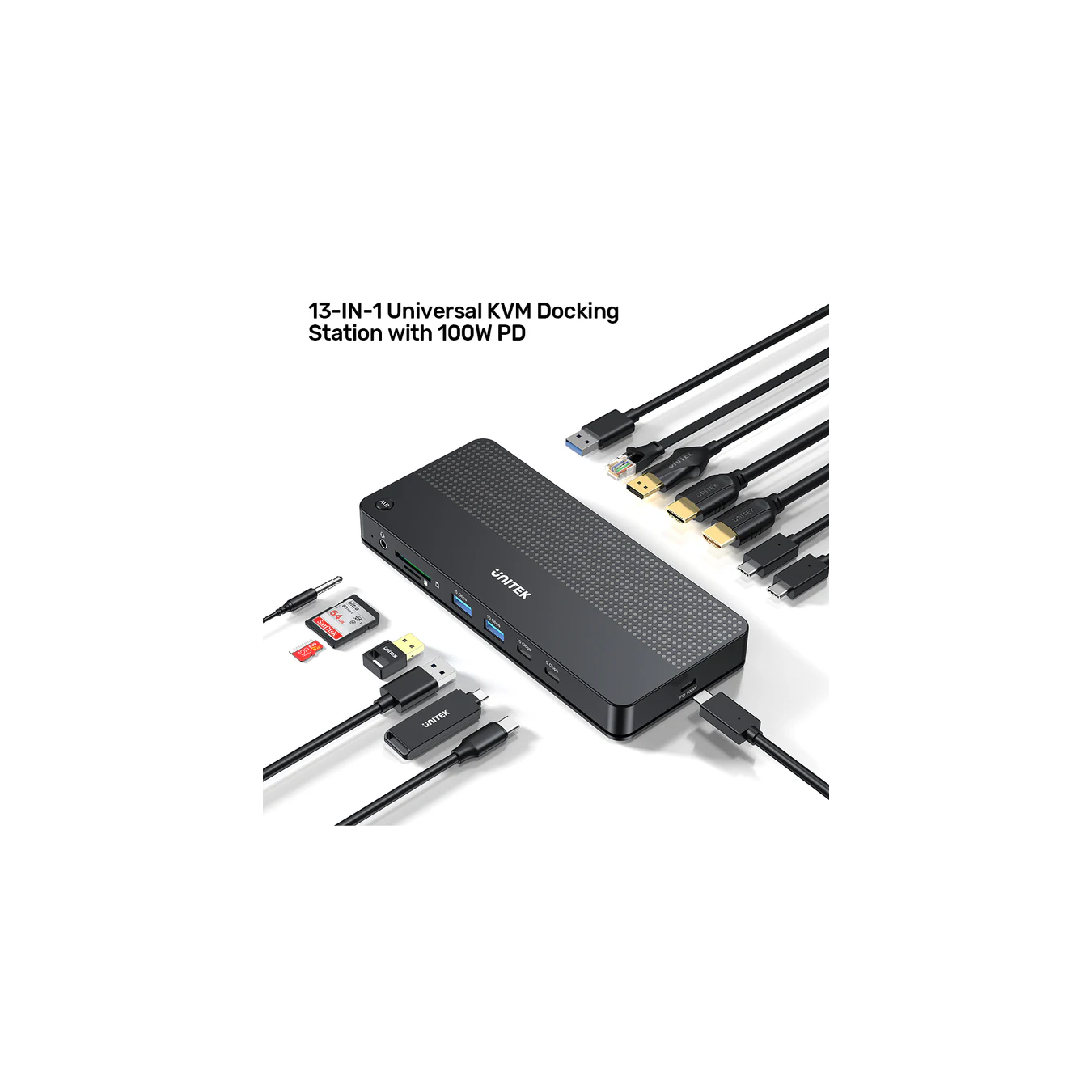 Unitek D1103A KVM Switch USB-C Dual 4K@60Hz – 100W PD | Armenius Store