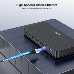 Unitek D1103A KVM Switch USB-C Dual 4K@60Hz HDMI 100W PD DisplayLink — Armenius Store Cyprus