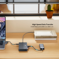 Unitek D1103A KVM Switch USB-C Dual 4K@60Hz HDMI 100W PD DisplayLink — Armenius Store Cyprus