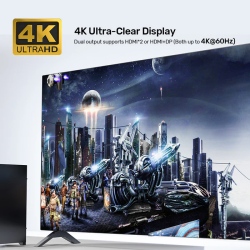 Unitek D1103A KVM Switch USB-C Dual 4K@60Hz HDMI 100W PD DisplayLink — Armenius Store Cyprus