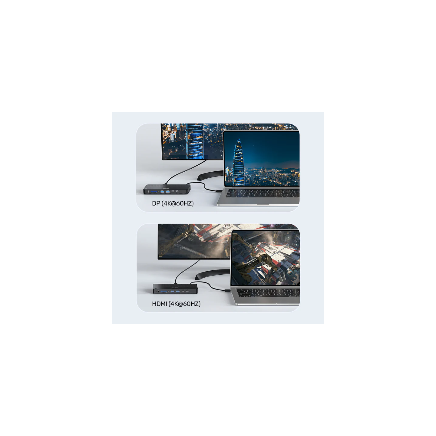 Unitek D1103A KVM Switch USB-C Dual 4K@60Hz HDMI 100W PD DisplayLink — Armenius Store Cyprus