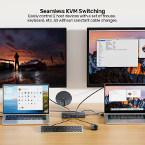 Unitek D1103A KVM Switch USB-C Dual 4K@60Hz – 100W PD | Armenius Store