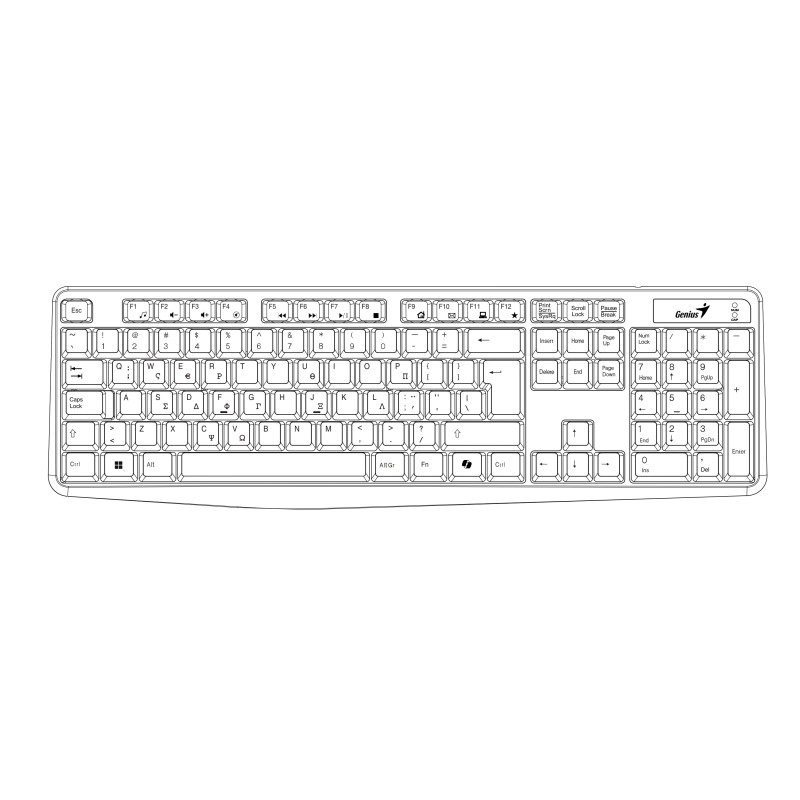 Genius KM-170 Wired Keyboard-Mouse Set - Greek (Boxed) — Buy in Cyprus with Fast Delivery