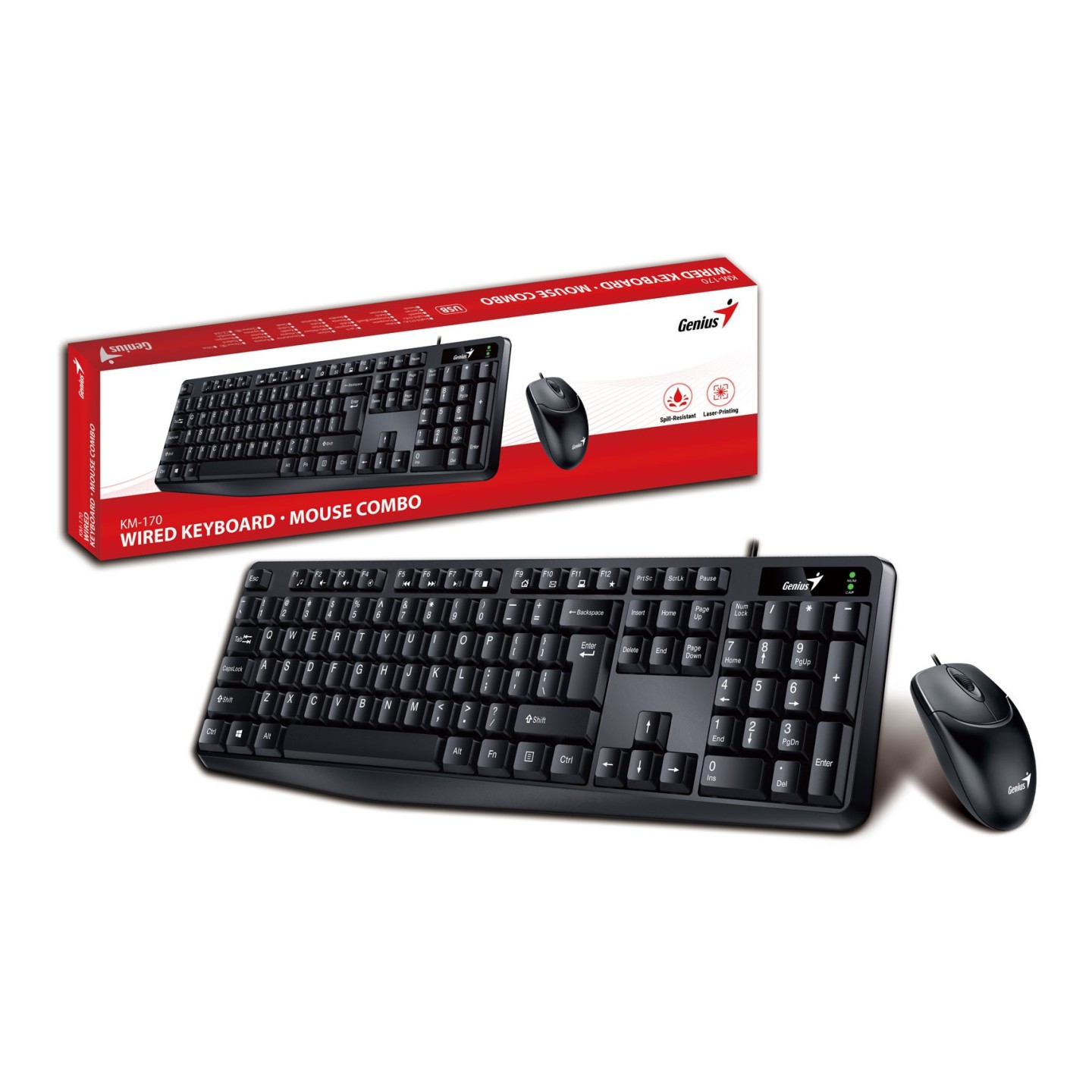 Genius KM-170 Wired Keyboard-Mouse Set - Greek (Boxed) — Buy in Cyprus with Fast Delivery