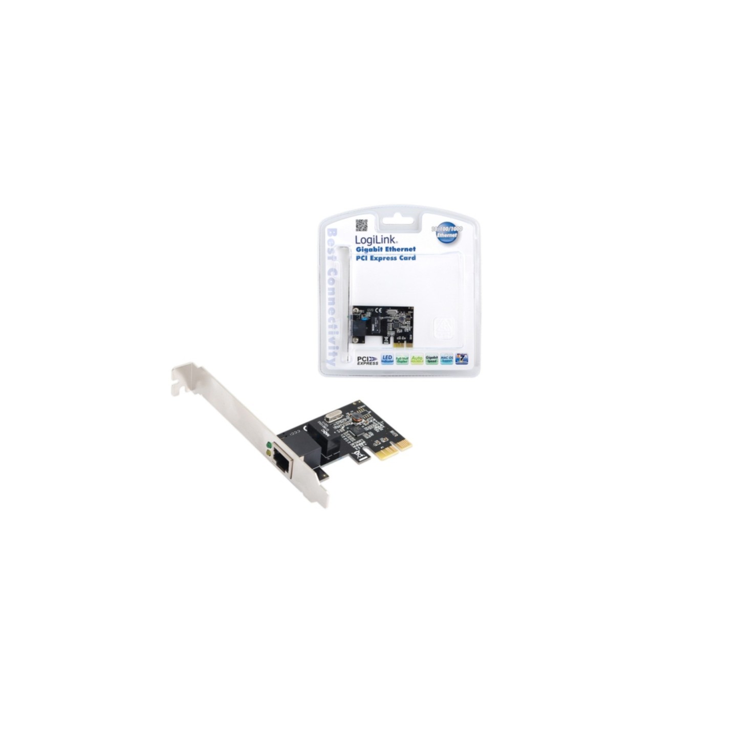 LogiLink Gigabit PCI Express Network Card - PC0029A - 1 Gbps, 1x RJ45, Wake-on-LAN — Buy in Cyprus with Fast Delivery