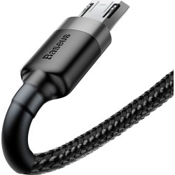 Baseus Cafule CAMKLF-AG1 MicroUSB to USB-A Braided 0.5m Black-Grey (Retail) — Buy in Cyprus with Fast Delivery