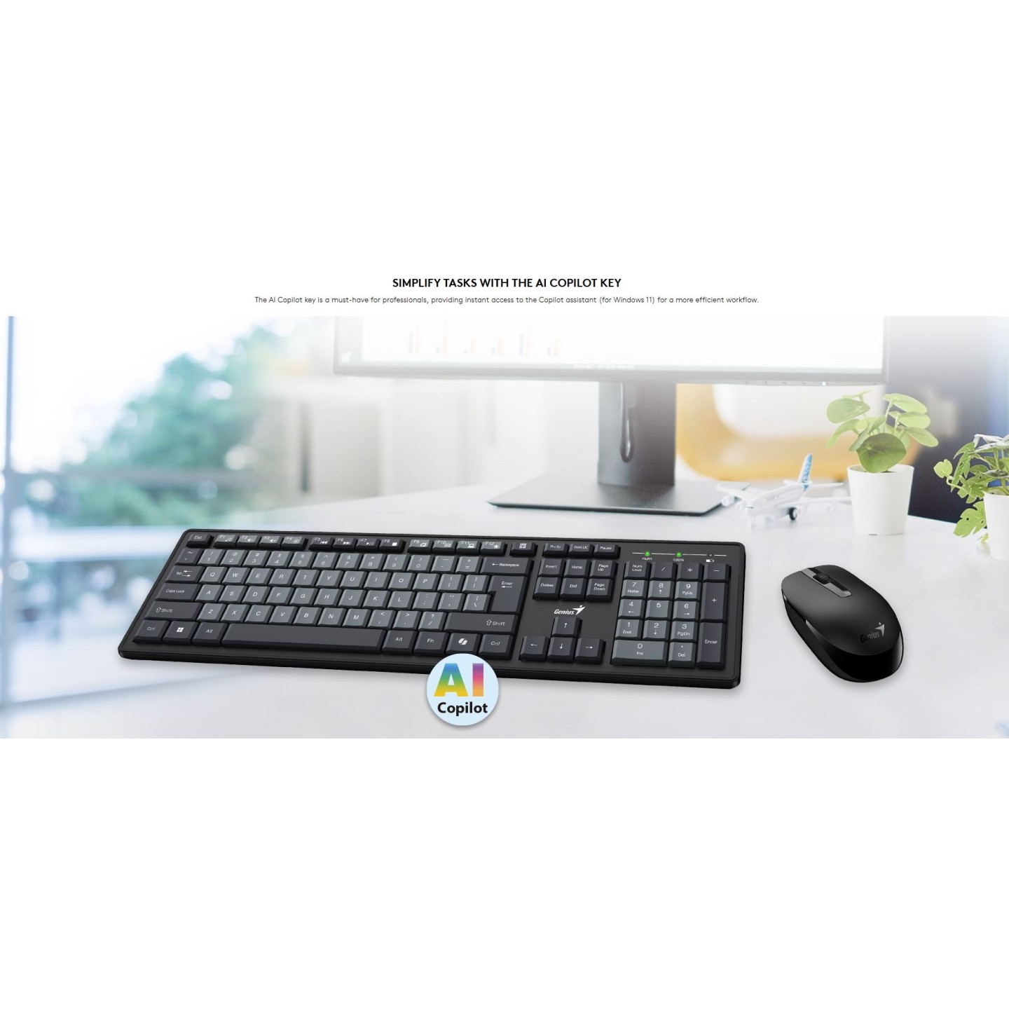 Genius KM-8200 Wireless Keyboard-Mouse Combo UK QWERTY 1000DPI (Retail) — Buy in Cyprus with Fast Delivery