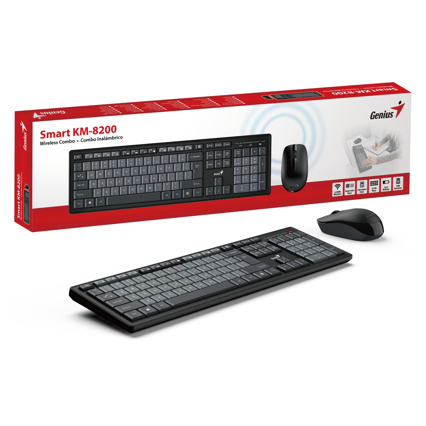 Genius KM-8200 Wireless Keyboard-Mouse Combo UK QWERTY 1000DPI (Retail) — Buy in Cyprus with Fast Delivery