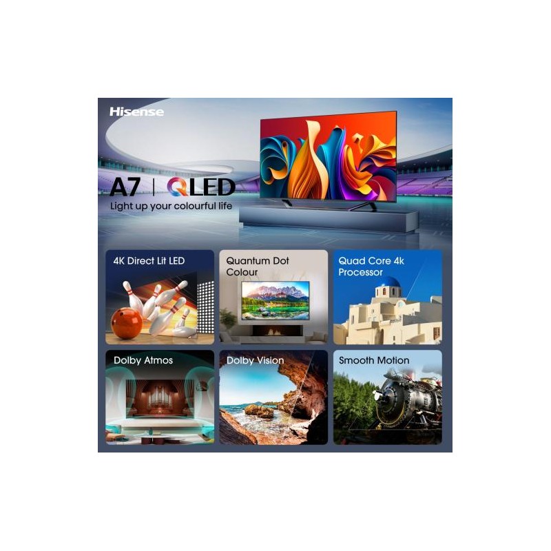 Buy Hisense TV - 50A7NQ - 50'' 4K Smart QLED TV in Cyprus, Nicosia, Limassol, Larnaka, Pafos