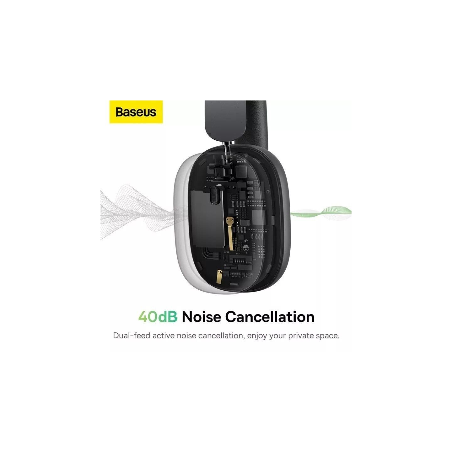 Baseus Bowie - H1 - Noise Cancelling Wireless Headphones White — Buy in Cyprus with Fast Delivery