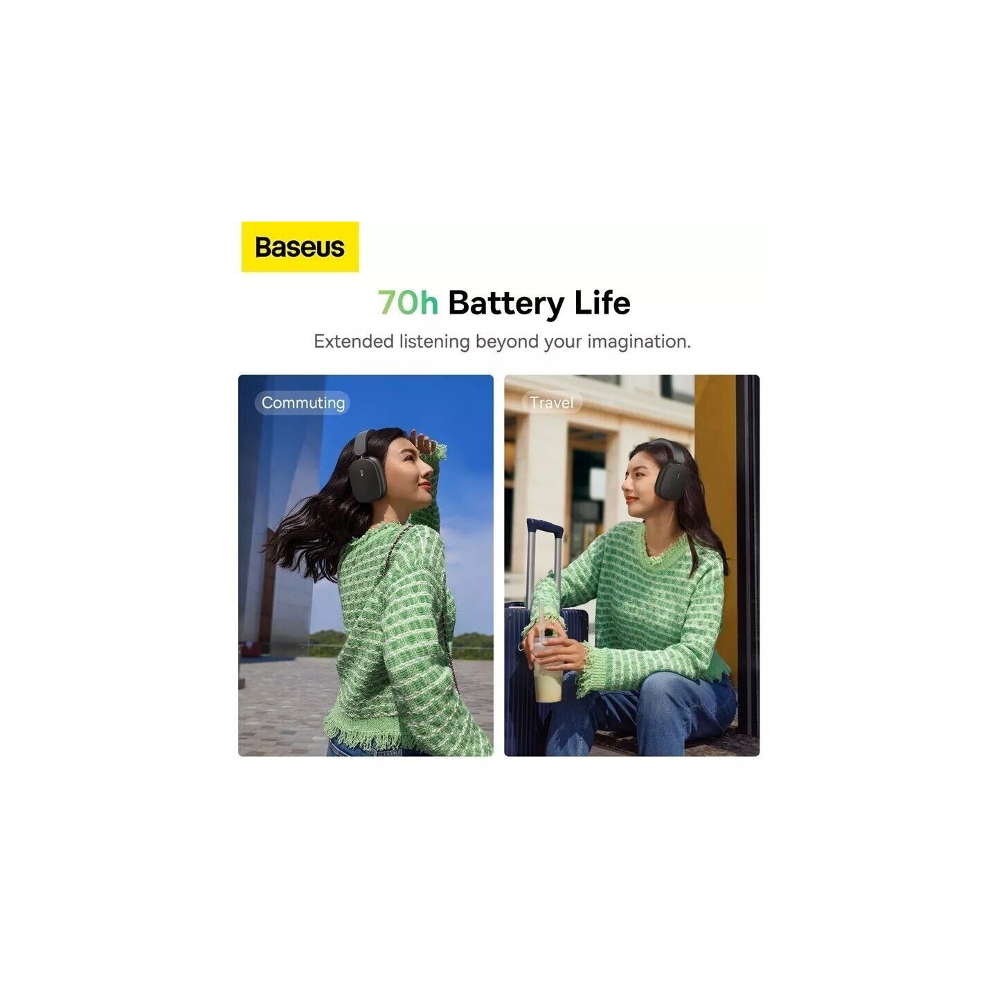 Baseus Bowie - H1 - Noise Cancelling Wireless Headphones White — Buy in Cyprus with Fast Delivery