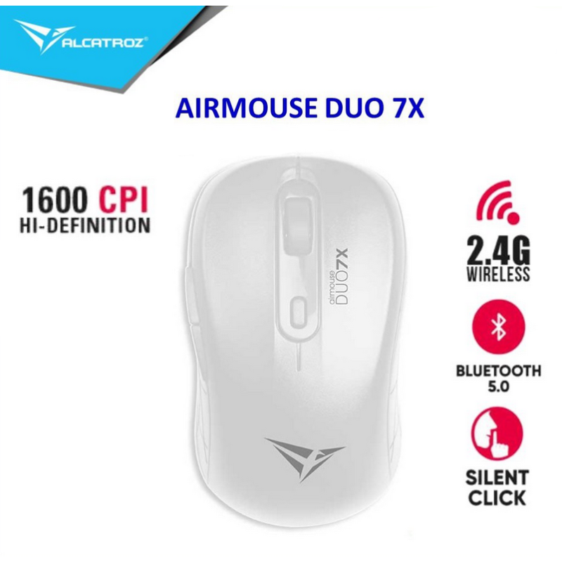 Buy Alcatroz Airmouse Duo - 7X - Wireless BT Mouse White in Cyprus, Nicosia, Limassol, Larnaka, Pafos
